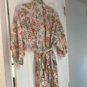 World Market Blush Rust Lucy Floral Robe